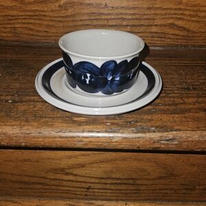Arabia Finland Blue Anemone coffee cup and plate